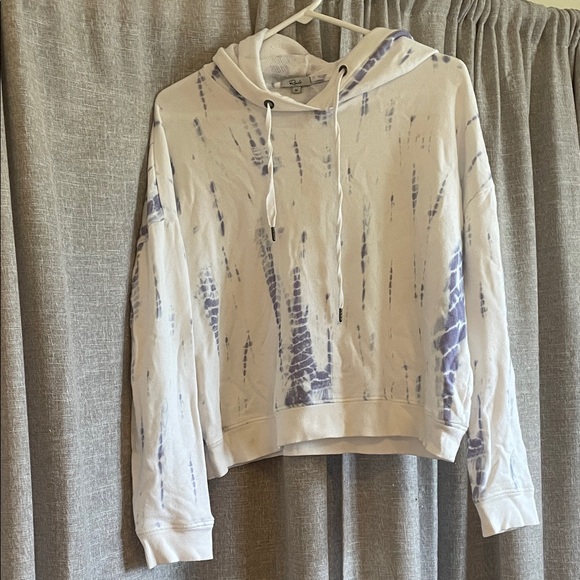 Rails Tops - Rails White Hoodie with Lavender Tie-Dye Accents